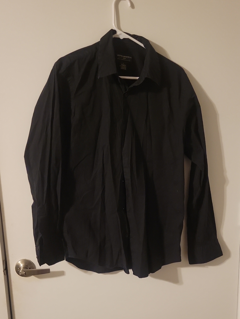 Steve & Barry's Black Long-Sleeve Dress Shirt